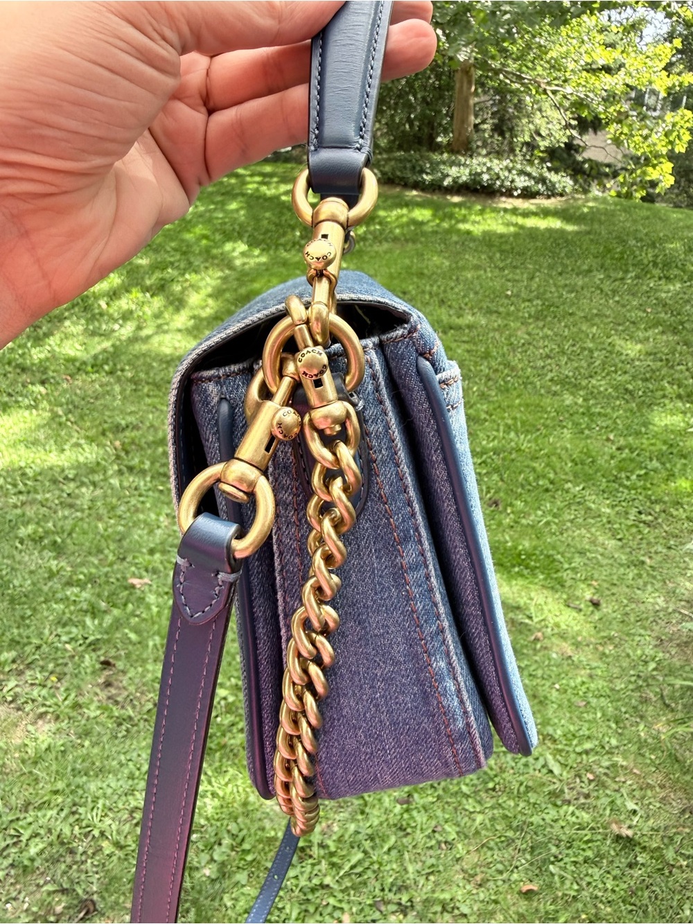 Coach Cassie Denim Crossbody Bag 19 - Picture 7 of 14